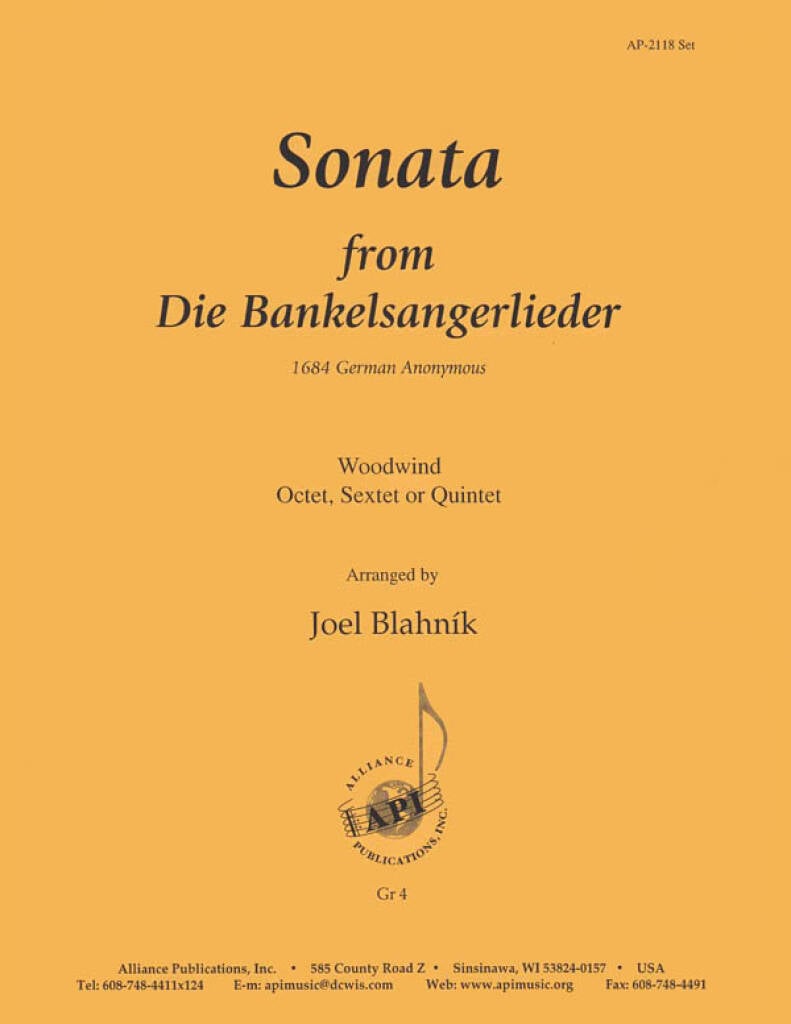 Sonata From die Bankelsangerlieder - Ww8